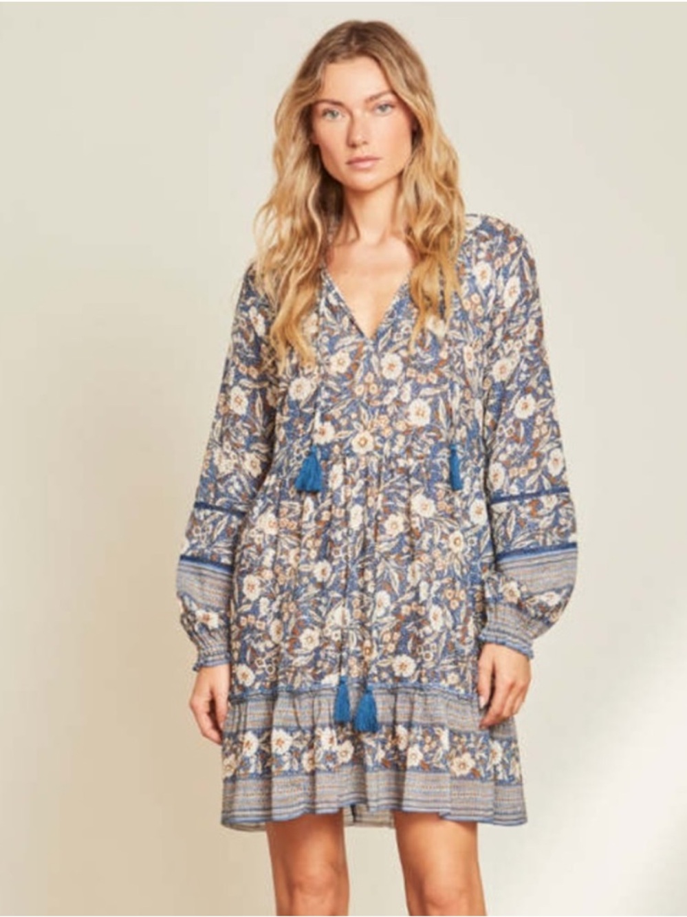 VERONICA BEARD Danica Steel Blue Floral Mini‎ Dress Size Small NWOT - Picture 2 of 8